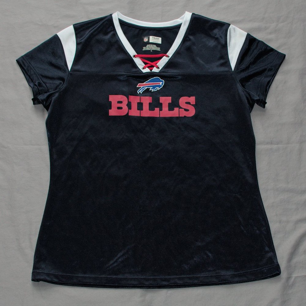 Buffalo Bills jersey style top with lace-up detail - L